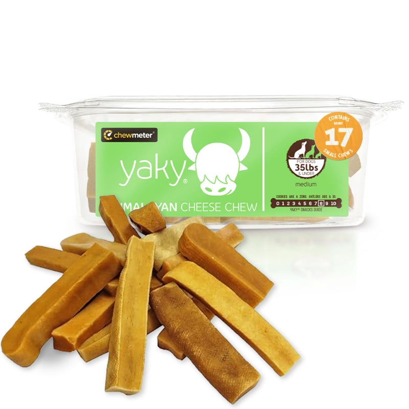 Himalayan Dog Chew Chewmeter Himalayan Yaky Cheese Chew, 100% Natural, Long Lasting, Gluten Free, Healthy & Safe Dog Treats, Lactose & Grain Free, Protein Rich, Stain Free, Medium, Dogs 35 Lbs & Under, 2.5 lb Bulk Tub - Image 1